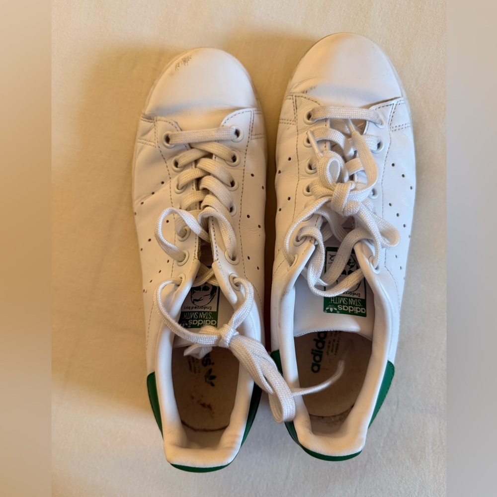 Adidas Classic White and Green Stan Smith Sneakers